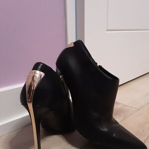 Marciano Black and Gold Heeled Boots